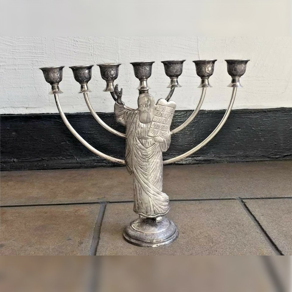 Judiaca Menorah Persian Antique 1080 g of Silver